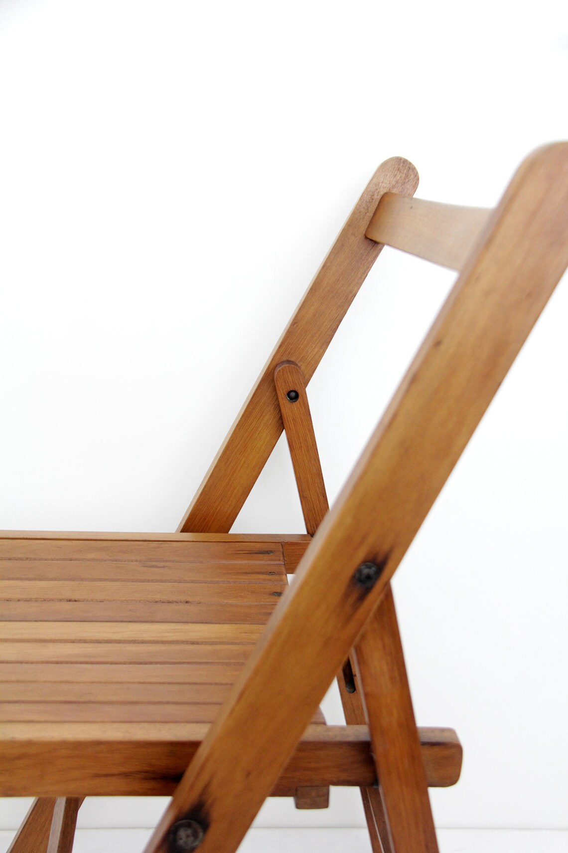 Vintage mediados del siglo silla de madera plegable | Etsy