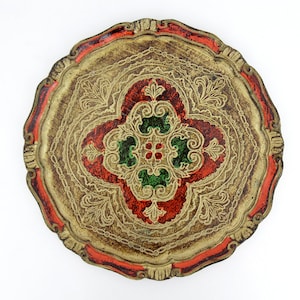 Vintage Florentine Wood Ornate Tray // Italian Baroque Cocktail Tray