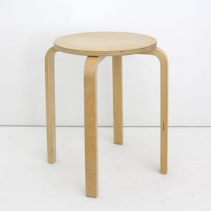 Vintage Ikea Alvar Aalto & Artek Style Plywood Stool // Frosta Stool Birch Wood