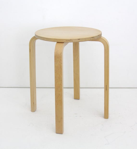 Vintage Ikea Alvar Aalto & Artek Style Plywood Stool // Frosta