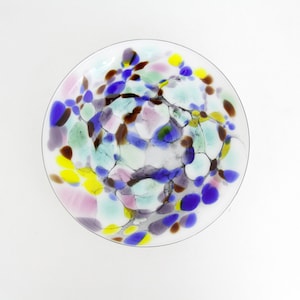 Vintage Hand Blown Glass Bowl by Richartz Art // Beautiful Colorful Murano Style Glass Art Bowl