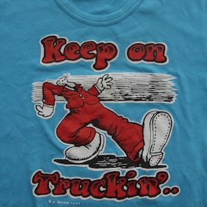 Vintage T-shirt // Rare 1960s Keep on Truckin Robert Crumb Original Top
