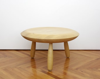 Vintage Ikea STRIND white glass and metal rolling side table
