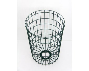 Vintage Green Wire Grid Waste Basket // Industrial Wire Mesh Waste Basket // Office Paper Basket // Paper Bin