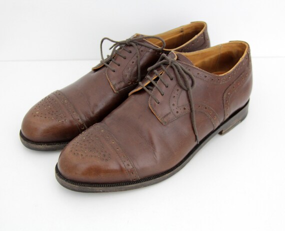 Vintage Men's Shoes // Handmacher Brown Leather C… - image 3