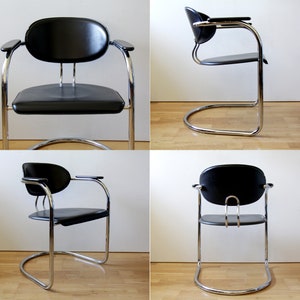Vintage Effezeta Tubular Chrome and Vegan Leather Frame Cantilever