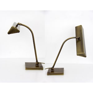 Vintage Table Lamp // Adjustable Two-light Banker&#39;s Desk Lamp