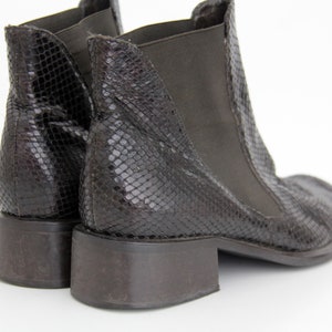 Vintage Boots // Brown Snake Leather Chelsea Ankle Boots image 8
