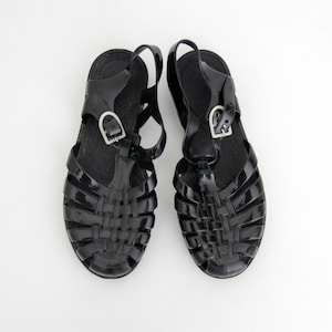 Vintage Jelly-sandalen // Franse zwarte gelei uit de jaren 80
