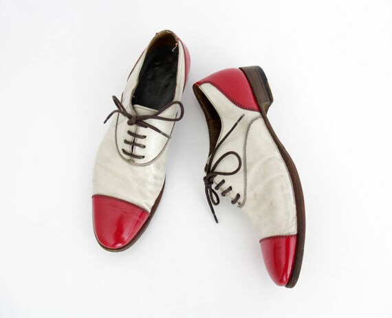 Vintage Shoes // Silvano Sassetti Red and White P… - image 1