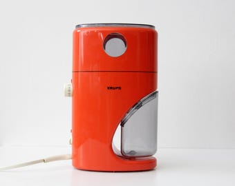 Molinillo de café icónico vintage KRUPS Coffina tipo 223 A en color naranja // Alemania, años 70