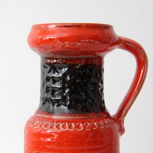 Vintage Vase // West German Jasba Pottery // Red Fat Lava Vase