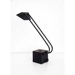 Vintage Lamp // NIKI Table Lamp by Miriello S. for Egoluce // 1980&#39;s Black Halogen Desk Lamp