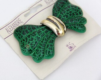 Vintage Alexandre De Paris Angular Barrette in Kelly Green  display picture 1