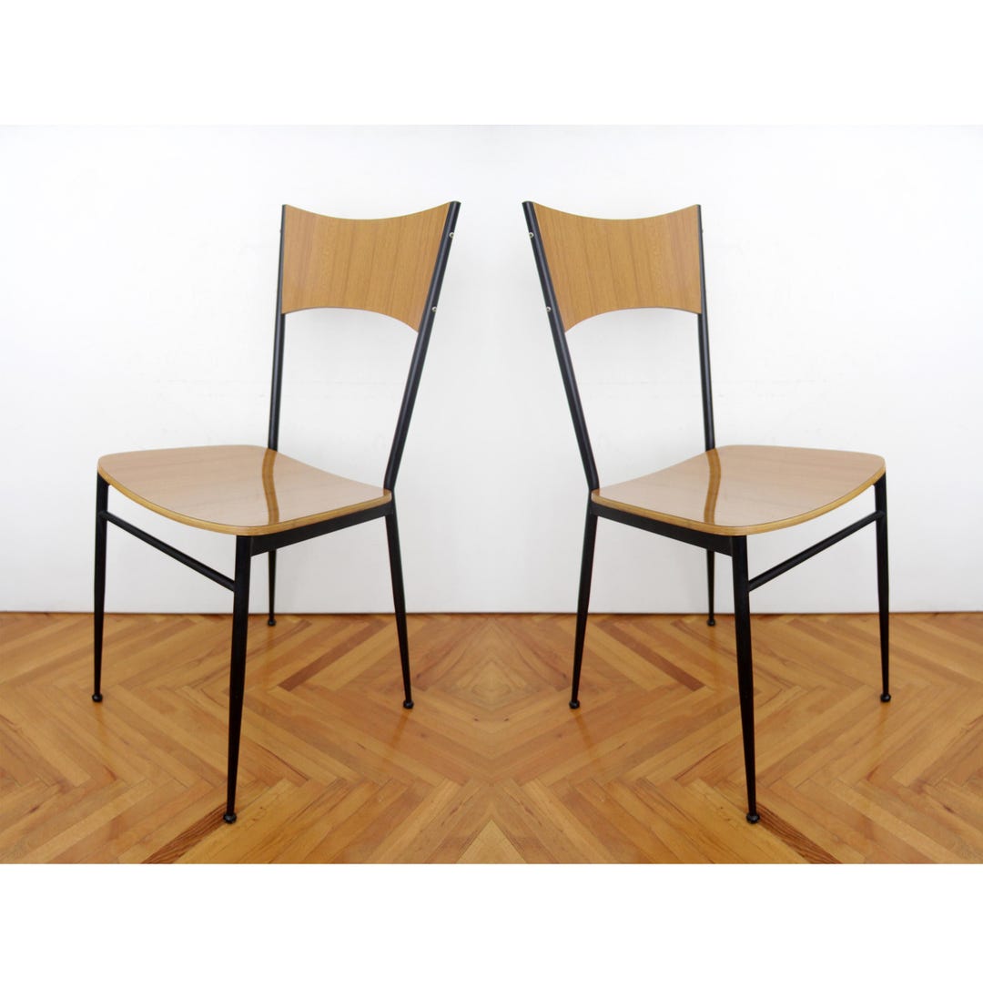 Vintage Black Metal Frame and Formica Chair // Dining Chair // 1970's ...