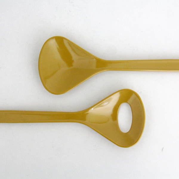 Vintage salad spoons set // Melamine mid century modern cutlery set // salat besteck // salad servers