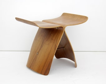 Vintage Sori Yanagi Butterfly Foot Stool // Plywood Foot Stool