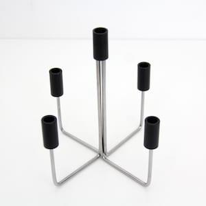 Vintage Mid Century Modern Minimalist  Foldable Metal Candlestick Holder // Candle Holder for Tapered Candles