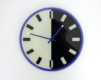 Vintage Rare Early 80s IKEA Wall Clock // Cased Glass Round Clock // Postmodern Memphis Style