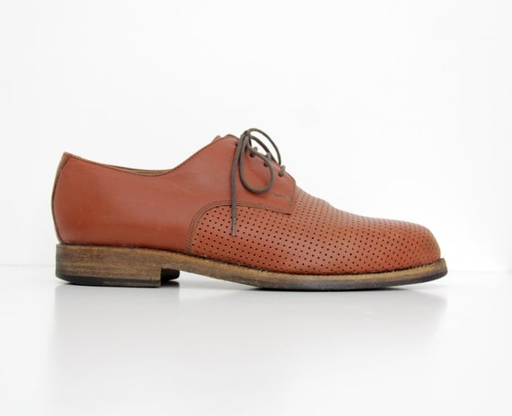 Vintage Men's Shoes // Handmacher Brown Lace Up P… - image 4