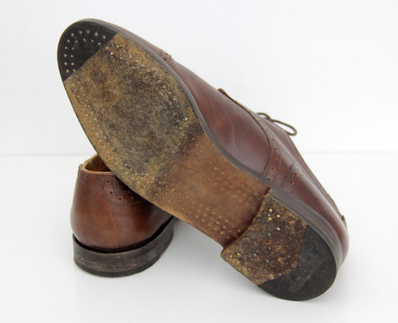 Vintage Men's Shoes // Handmacher Brown Leather C… - image 9