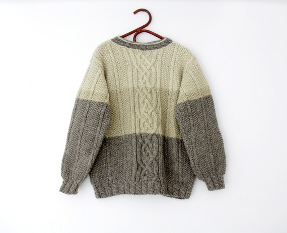 Vintage Sweater // Handknit Wool Fisherman Sweater