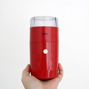 Vintage iconic Braun coffee grinder designed by Reinhold Weiss // Braun West Germany 1966 // Red
