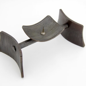 Vintage Candleholder // Brutalist Iron Candle Holder // Hand Made Wrought Iron Mid-century Modernist