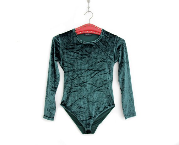 Vintage bodysuit // Pierre Mantoux green striped c
