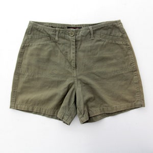 Vintage Shorts // Army Green Shorts Women Sportswear // Highwaisted Cargo Green Minimalist Shorts