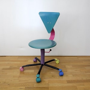 Vintage 1980&#39;s Memphis Style Office Swivel Chair
