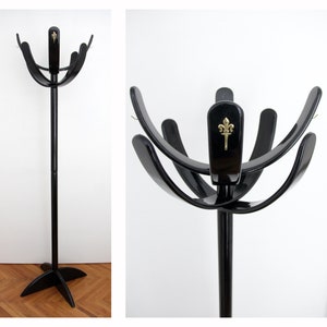 Vintage Coat Stand // Black Lacquered Coat Stand "Cactus" by Mauro Pasquinelli for Pallavisini // Italy, 1970's