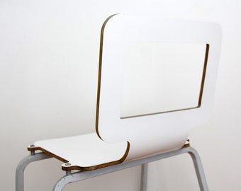 Vintage metalen frame en formica stoel//eetkamerstoel//jaren 1960 Duitsland