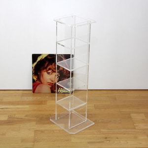 Soporte de CD de acrílico vintage // Soporte de CD de plexiglás // Estante torre de almacenamiento para CD