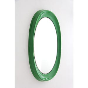 Vintage Rare Green Plastic Frame Hanging 1970s Mirror Made in Yugoslavia by Pejal // Retro 70s Home Decor // 70s Hallway Wall Decor Mirror