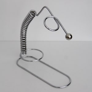 Vintage Bottle Holder // Postmodern Chrome Wine Stand // Bottle Pourer Carrier Caddy