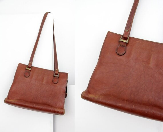 Vintage French Texier Leather Purse Leather Shoulder Bag