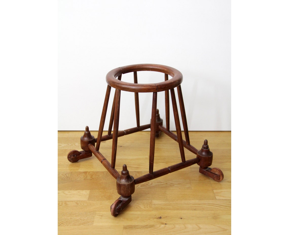 Antique Baby Walker // Hand Made Wooden Rolling Baby Walker // Etsy