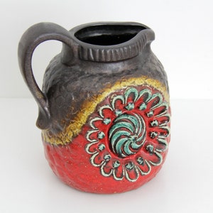 Vintage Relief Vase // Fat Lava West Germany Pottery Design Dumler & Breiden Relief Ceramic Vase, Form Number 53-21