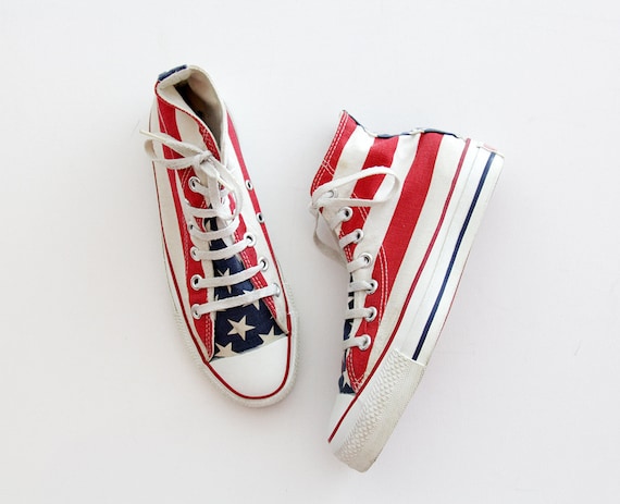 Vintage Sneakers 90's Made in USA CONVERSE Chuck Taylor American Flag All Star Sneakers Perfect Condition Vintage Sneakers 90's Made in USA CONVERSE Chuck Taylor American Flag All Star Sneakers Perfect Condition
