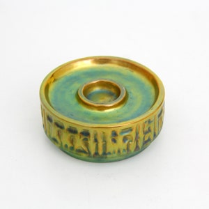 Vintage 1960s István Kovács for Zsolnay Pecs Iridescent Candle Holder Eosin Glaze // Hungary 60s 70s Ceramic // Pottery Collectible Art
