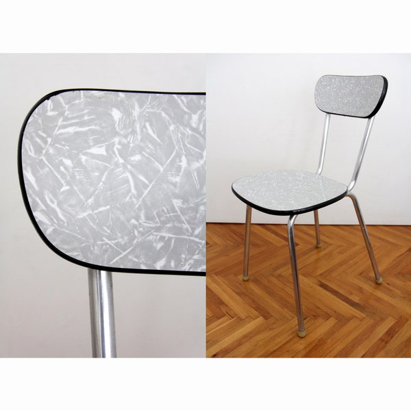 Vintage Aluminum and Formica Chair // Dining Chair // Yugoslavia, 1960's