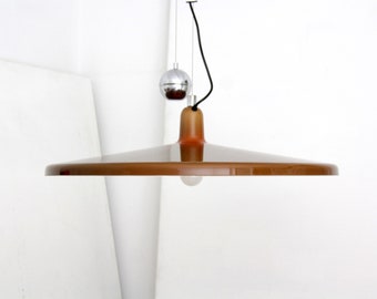 Vintage Pendant Lamp // XXL 73cm Shade Manta Pendant Lamp designed  by Franco Bresciani for Guzzini // Meblo Yugoslavia Guzzini 1970's