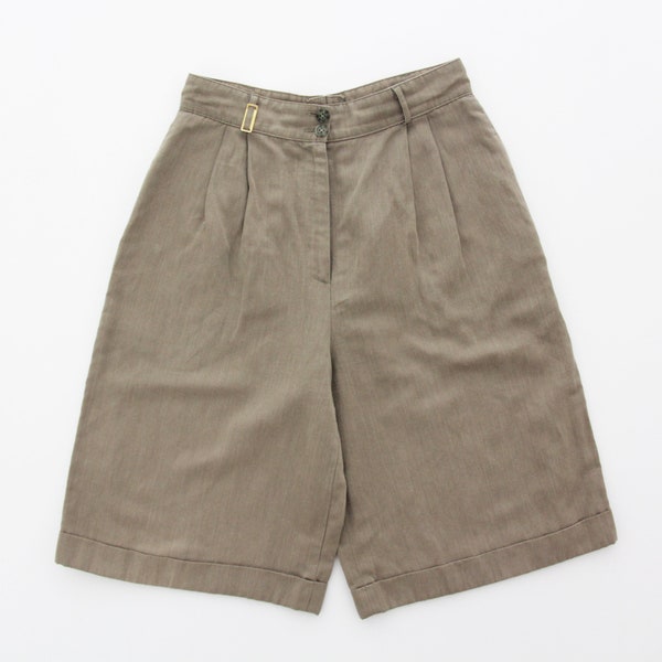 Vintage Shorts // Pleated Khaki Highwaisted Shorts // Palazzo Pants