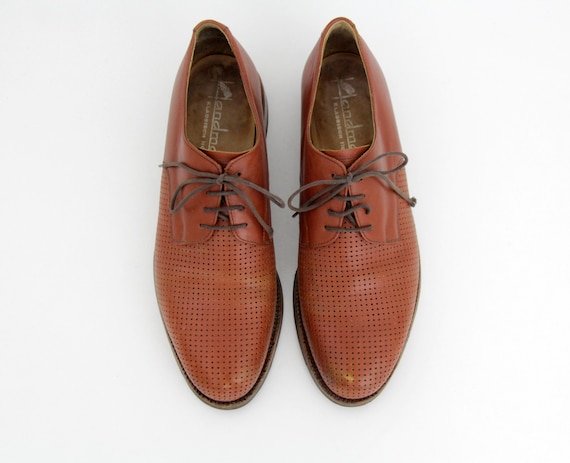 Vintage Men's Shoes // Handmacher Brown Lace Up P… - image 2