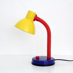 Vintage Memphis Milano Style Desk Lamp // 1990s Gooseneck Table Lamp