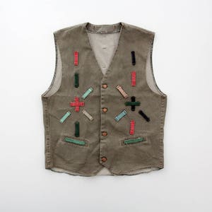 Vintage vest // Jean Vest with Belt Loops Design