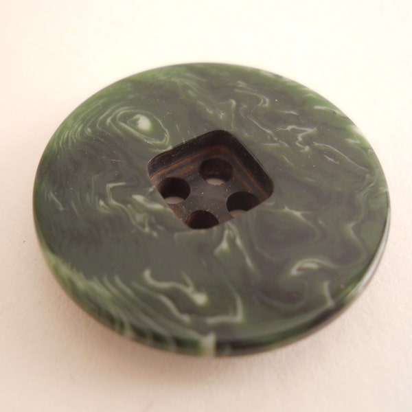 BUTTON SETS: Dark green striated button, square detail for button holes, 7/8 inch 7 buttons per set ,and 3/4 inch 11 buttons per set.