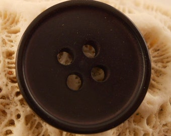 BUTTONS: Black buttons, basic 4 hole, 3 sizes, set of 24 buttons.