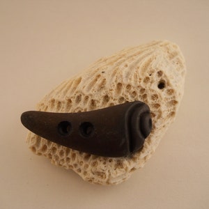 BUTTONS:  Long Lean brown wood look button.